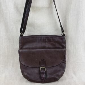 Fat Face Brown Soft Pebble Leather Cross Body Purse Saddle Bag